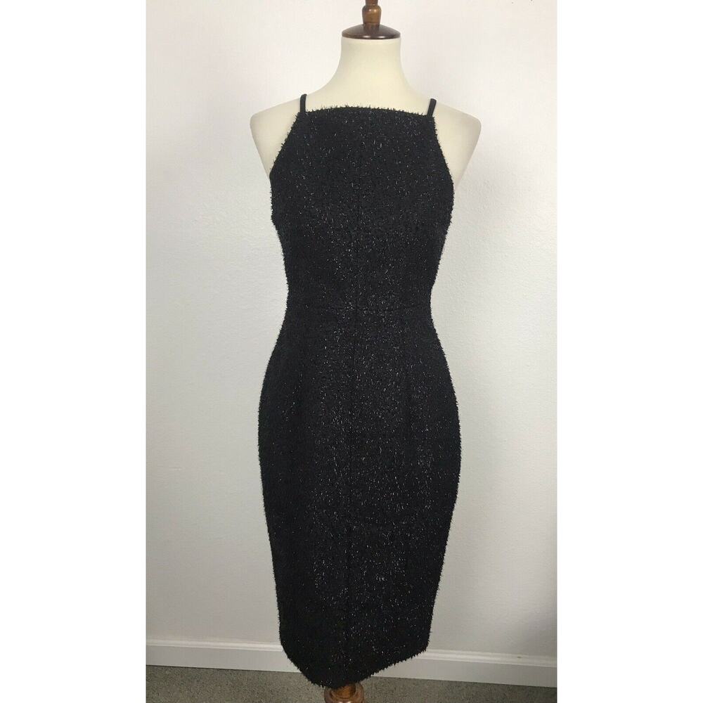 H&M Tinsel Textured Square Neck Bodycon Sheath Dress Cocktail Party